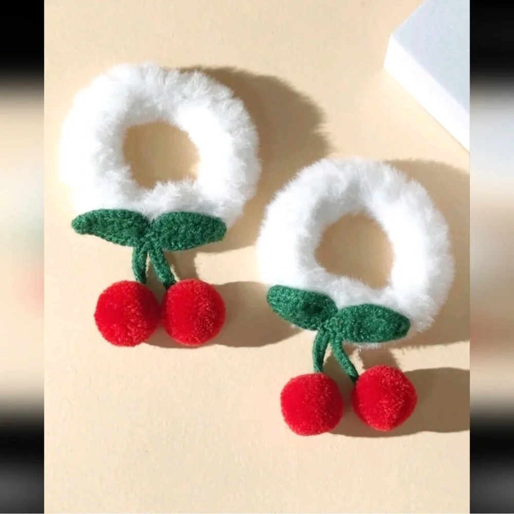 Cherry-Themed Kids Hair Ties